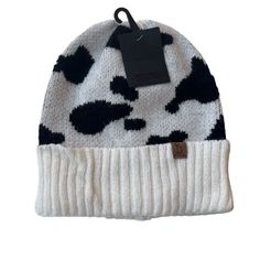 Nwt Do Everything In Love Animal Print Beanie. Do Everything In Love, Love Black, Do Everything, Animal Print, In Love, Black White, Women Accessories, Black And White, Hats