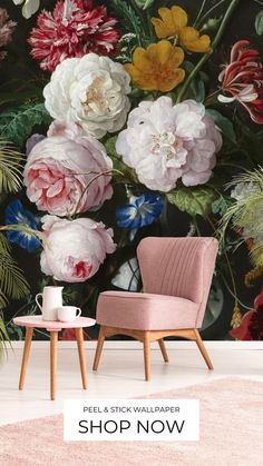 Large Floral Wallpaper | Roses Wallpaper | Wallpaper Flowers Big | Dark Floral Wallpaper Peel and Stick | Roses Wallpaper Floral Wallpaper On Ceiling, Big Flower Wallpaper, Wallpaper On Ceiling, Big Roses, Large Floral Wallpaper, Wallpaper For Living Room, Tulip Painting, Door Murals, Custom Wall Murals