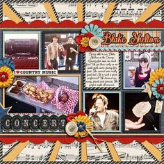 a collage of photos with music and pictures on it, including an image of the country music band