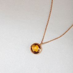 14K Rose Gold Citrine Necklace November Birthstone Layered - 14K Gold Natural Citrine Dainty Yellow Gem Pendant - Kyklos Jewelry Dainty Citrine necklace in 14K rose gold. Natural citrine pendant on 14K solid rose gold chain with a spring clasp. 100% handcrafted with love! PRODUCT DETAILS ● Metal: 14K solid gold, 14K white gold or 14K rose gold ● Gemstone: Citrine, round briolette cut ● Stone Diameter: 10mm (0.4in) ● Length: 39cm (15.5in) to 47cm (18.5) HOW TO ORDER - CUSTOM ORDERS ●Choose from t White Gold Citrine Necklaces With Gemstones, Luxury Amber Necklace With Polished Finish, Luxury Citrine Jewelry With Bezel Setting, Fine Jewelry Citrine Gemstone Necklaces, Luxury Citrine Gemstone Necklace, Fine Jewelry Citrine Necklaces With Gemstone, Fine Jewelry Citrine Necklace For Formal Occasions, Polished Citrine Necklaces, Elegant Orange Necklace With Polished Finish