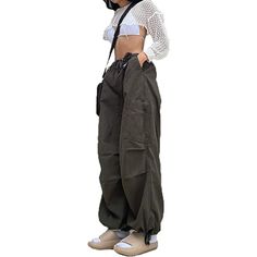 Elevate your fashion sense with these amazing baggy cargo pants and give your personality an enticing vibe. These loose hip-hop pants are elegantly made and are super-stylish as well. Premium materials are used in making and these are quite comfortable and durable as well. These pants are available in different color options, so choose your favorite one. Specifications: Fabric Type: Synthetic Care Instructions: Hand Wash Only Closure Type: Drawstring Rise Style: High Rise About this Item: Materi Cargo Pants Wide Leg, Hip Hop Cargo Pants, Parachute Cargo Pants, Parachute Cargo, Hip Hop Pants, Warm Pants, Baggy Cargo Pants, Pants Y2k, Formal Pants