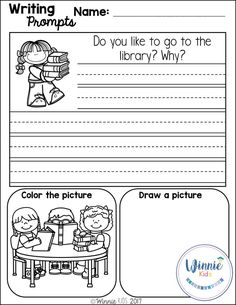 the writing worksheet for children to learn how to write and draw pictures with their own