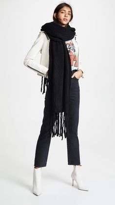 Free People Jaden Ribbed Fringe Blanket Scarf Fringe Blanket, Holiday List, Blanket Scarf, Chic Fashion, Winter Looks, Winter Scarf, Trend Setter, Accessories Design, Chic Style