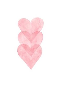 two pink hearts are in the shape of a heart on a white background with black border