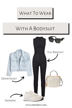 Master the Bodysuit Trend: 8 Fabulous Outfit Ideas to Try — Autum Love Bodysuit And Jacket Outfit, One Piece Bodysuit Outfit Ideas, Bodysuit Trousers Outfit, Black Full Bodysuit Outfit Ideas, Black Full Bodysuit Outfit Fall, Shapewear Bodysuit Outfit Ideas, Bodysuit Pants Outfit, Long Body Suit Outfits