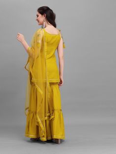 Buy breathtaking mustard cotton blend solid partywear kurta set online for women which is crafted from mustard fabric with beautiful pattern. Semi-stitched Yellow Palazzo Set In Chanderi, Yellow Straight Kurta Palazzo Set For Eid, Yellow Palazzo Set With Straight Kurta For Eid, Yellow Palazzo Set With Straight Kurta For Diwali, Fitted Yellow Cotton Silk Kurta, Yellow Anarkali Palazzo Set, Yellow Anarkali Set With Sheer Dupatta, Yellow Chanderi Straight Kurta Set, Yellow Palazzo Set With Straight Kurta And Pallu