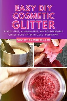 Homemade Glitter, Solid Bubble Bath, Homemade Bubbles, Bath Fizz, Bath Bomb Recipes, Diy Glitter, Bubble Bars, Bath Fizzies