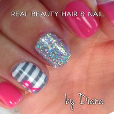 Breast-cancer nails Pink Ribbon Nails, Awareness Nails, Shellac Nails, I Love Nails, Glitter Nail, Silver Nails, Manicure Y Pedicure, Fabulous Nails, Cute Nail Designs