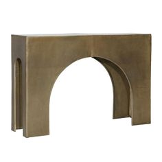 an arch shaped table with a white background