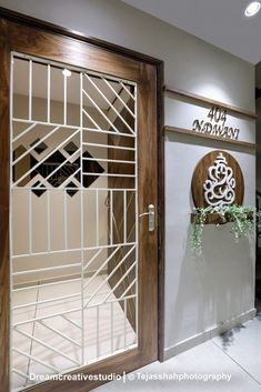 Outside Door Decor Front Entry Modern, Apartment Gate Design Entrance, Outer Door Design, Safety Gate For Main Door, Grill Door Design Front Entry Indian, Main Door Decoration Ideas Indian, Nameplates Design Ideas For Home Indian, Safety Door Design Entrance Wooden, Safty Door Wooden Design