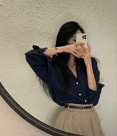 Cute Korean Work Outfits, Asian Professional Outfits, Pianist Outfits Women, Navy Formal Outfit, Classy Korean Fashion, Korean Work Outfit Summer, Shy Outfits, Light Colors Outfit, Chic Aesthetic Outfit