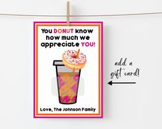 a greeting card with a donut on it