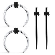 PRICES MAY VARY. STYLES 2Pairs: Pincher Taper Tunnel Plug Taper Earrings. Dimensions Wearable Bar Length: 1/4in 6mm, GAUGE: 14ga 1.6mm. Quality Hypoallergenic Acrylic and Surgical Stainless Steel, Hand Polished to a Mirror Shine. SUITABLE Simple and Concise Apperance to Continue to Stretch The Gauge of The Piercing. SERVICE 90-day Exchange or Return. Come with a Nice Jenxnjsjo's Velvet Pouch. Jenxnjsjo Piercing Jewelry 

All products we sell are brand new, and we use factual description, real ph Taper Earrings, Ear Gauges Plugs, Body Jewelry Piercing, Tunnels And Plugs, Ear Gauges, Gauges Plugs, Velvet Pouch, Beautiful Gifts, Set For Women