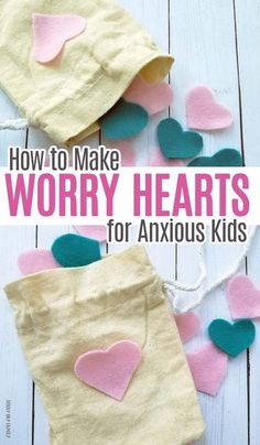 Help anxious kids by making them a bag of worry hearts to take wherever they go! A sweet twist on worry stones for kids - these are perfect for the first day of school or any day. #backtoschool… More Worry Hearts, Child Life Specialist, Mindfulness For Kids, Play Therapy, Healthy Ideas