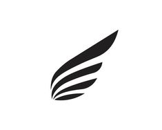 an abstract black and white logo with two leaves on it's side, in the shape of a leaf