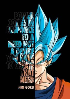 an image of a blue gohan with some words on it