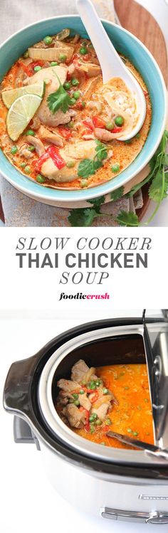 slow cooker thai chicken soup recipe