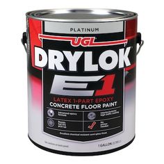 DRYLOK 1-part Platinum Semi-gloss Concrete and Garage Floor Paint (1-Gallon) in the Garage Floor Paint department at Lowes.com Best Concrete Paint, Concrete Floor Paint, Epoxy Concrete Floor, Water Gallon, Epoxy Concrete, Epoxy Floor Paint, Concrete Epoxy, Painted Concrete Floors