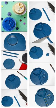 the steps to make a paper plate with scissors and other crafting supplies on it