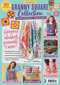 the cover of granny square collection magazine