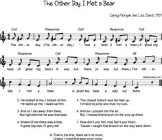 the other day i met bear sheet music