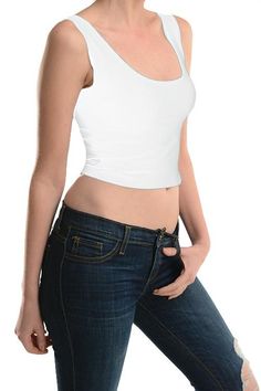 The Classic Stretch Crop Tank - White Gucci Belt Outfits, Yellow Maxi Skirts, Blue Shirt With Jeans, Trendy Tank Tops, Colorful Skirts, Vegan Leather Leggings, Tank Outfit, Clothing Optional, High Waisted Maxi Skirt