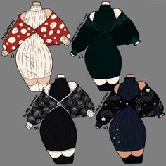 an image of paper dolls with different clothes