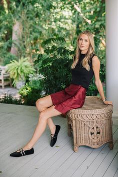 The Mini Park Avenue Skirt: the bestselling Park Avenue Skirt now in mini-form in dupioni silk. The ultra-chic midi wrap skirt inspired by '90s minimalism that embraces a crisp, clean, and polished aesthetic. We love to pair with a Carolyn Shirt or Tippi Top. Made of 100% dupioni silk, the Mini Park Ave Skirt is slightly A-line, with a button closure. Sits at the natural waist. Dupioni silk is a luxurious handloom textile known for its textured, shimmering quality and features natural irregulari Chic Fitted Wrap Skirt For Fall, Elegant Fitted Skort (shorts Skirt), Elegant Skirt-style Fitted Shorts, Elegant Fitted Skort (skirt Shorts), Elegant Fitted Wrap Skirt For Fall, Elegant Fitted Fall Wrap Skirt, Chic Mini Wrap Skirt For Fall, Chic Fitted Wrap Skirt For Summer, Elegant Mini Wrap Skirt For Summer