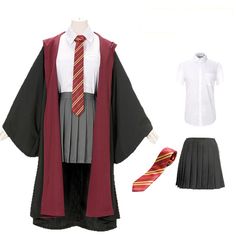 Uniforme Gryffindor Costume Women, Harry Potter Uniform, Gryffindor Uniform, Gryffindor Outfit, Hogwarts Uniform, Stile Harry Potter, Hogwarts Outfits, Buku Harry Potter