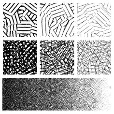 several different patterns are shown in black and white