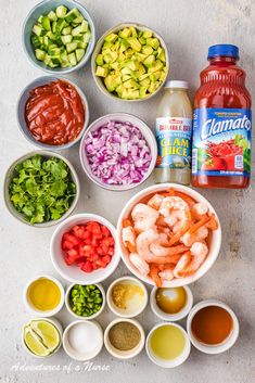 the ingredients are laid out in bowls and ready to be mixed into soups or salads