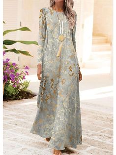 Cheap Boho, Mog Dresses, A Line Maxi Dress, Dresses Casual Winter, Boho Dresses, Fall Winter 2024, Dresses By Length, Line Dress, Style Maxi Dress