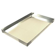 an empty metal tray on a white background