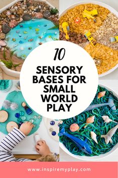 the top ten activities for small world play with text overlay that reads 10 sensory bases for small world play