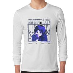 Slim fit, crew neck t-shirt with long sleeves and ribbed cuffs. Solid colors are 100% cotton, heather colors are cotton blend. Range of colors available, with the option to print on front or back. Size range S-2XL, suitable for men and women. Serial Experiments Lain Shirt, Science Fiction Anime Shirt, Anime Gift, Cyberpunk, Lain, Vaporwave, Aesthetic T Shirt, Grunge Aesthetic T Shirts, Anime Gifts, Anime Shirt, Neck T Shirt, Long Sleeve Tshirt Men, Science Fiction, Long Sleeve Tshirt, Cotton Blend, Slim Fit