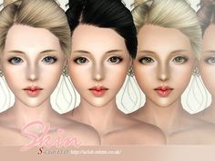 four different types of women's hair and make - up for the simsh