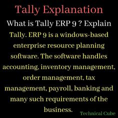 a black background with text that says,'what is taly erp 9 explain?