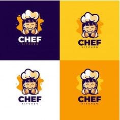 Mascot logo design Cartoon Art Illustration, Chef Cartoon, Organic Food Logo, Food Typography, Cooking Logo, Cupcake Logo, Logos Vintage, Chef Logo, Mascot Logo Design