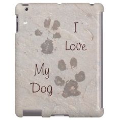 i love my dog paw prints on white stone ipad case / skin - mate cover