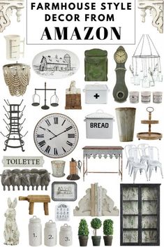 the cover of an antique style decor from amazon, with many different types of furniture and accessories