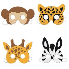 Party Animals Foam Masks 4ct Wild Kratts Birthday Party, Animal Themed Birthday Party, Jungle Decorations, Dinosaur Party Favors, Animal Party Theme, Jungle Safari Party, Wild Party, Animals Party, Two Wild