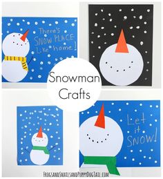 four snowman crafts for kids to make