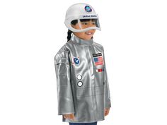 Blast off into the cosmos with a fun-to-wear costume that brings pretend space adventures to life! The easy-on costume features a rugged vinyl coat with realistic, silkscreened details, plus handy hook & loop closures that make dress-ups a breeze. We've even included an authentic-looking helmet to make the outfit complete! The school-quality costume fits children ages 3 to 6 years. Vinyl Coat, Firefighter Costume, Robot Costumes, Astronaut Costume, Doctor Costume, Lakeshore Learning, Nurse Costume, Dramatic Play, The Cosmos