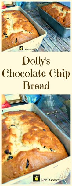 dolly's chocolate chip bread is in the pan and ready to be baked on the stove