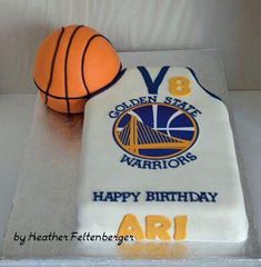 a birthday cake for a golden state warriors fan