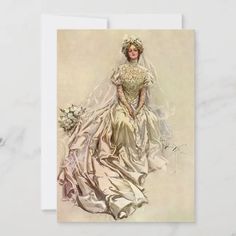 a drawing of a woman in a wedding dress