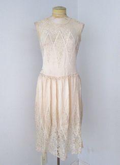 Antique 1920's flapper Gatsby dress champagne silk satin lace lots of beading S | eBay Sleeveless Vintage Flapper Dress For Vintage Events, Vintage Silk Fitted Flapper Dress, Silk Gatsby Style Fitted Flapper Dress, Vintage Silk Flapper Dress Fitted, 1920s Style Flapper Dress For Vintage Events, 1920s Sleeveless Wedding Flapper Dress, 1920s Sleeveless Flapper Wedding Dress, 1920s Style Sleeveless Flapper Dress For Wedding, Vintage Silk Flapper Dress