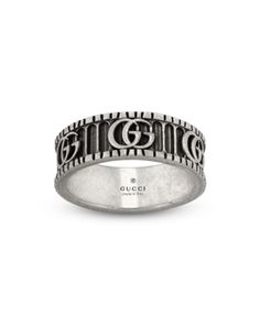 Gucci Sterling Silver Marmont Double G Statement Ring, 8mm Designer Engraved Round Rings, Matching Couple Bracelets, Gucci Rings, Gucci Jewelry, Its Fine, Gucci Gg Marmont, Buy Gucci, Gg Marmont, Dream Engagement Rings