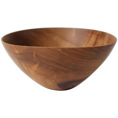 a wooden bowl is shown against a white background