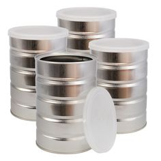 Unleash your creativity with our bulk pack of empty coffee cans, perfect for a wide range of DIY craft projects like utensil caddies, vases, kitchen storage canisters, baking containers, and utility room organizers. These versatile cans are also ideal for school projects or baking delicious goods. Each round cylinder can measures 5 3/4 inches in height and 4 inches in diameter, with a capacity of 4 cups (1 quart). Made from food-grade steel and featuring a #4 LDPE plastic lid, these cans are mag Baking Containers, Utility Room Organization, Room Organizers, Kitchen Storage Canisters, Candle Tins, Hardware Storage, Metal Canisters, Plastic Lids, Container Shop